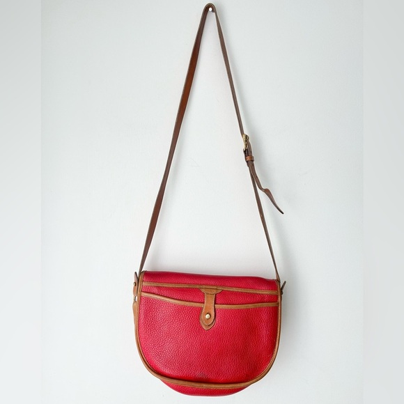 Dooney & Bourke Purse Vintage All Weather Leather Red Shoulder Bag 80’s - Picture 2 of 11